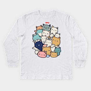 A pile of cats Kids Long Sleeve T-Shirt